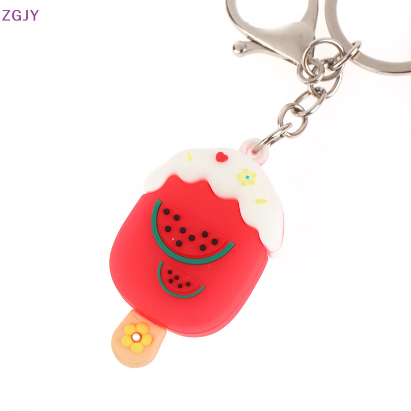 Móc Khóa Hình Trái Cây Hoạt Hình Mắt To Bằng silicon Dễ Thương