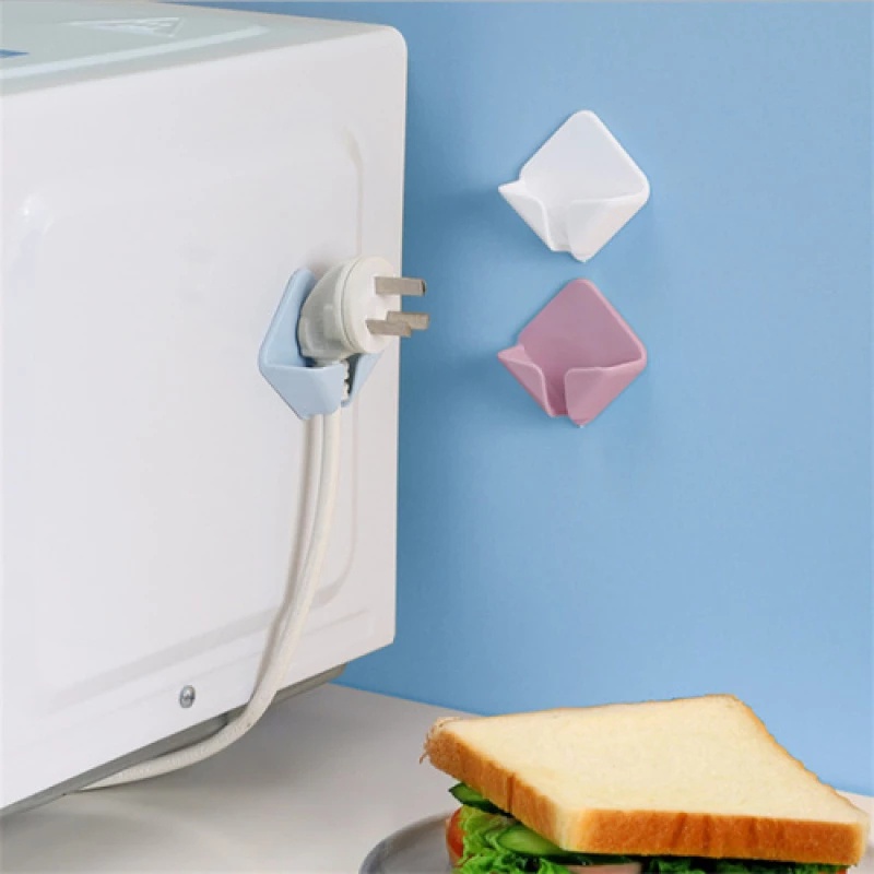 Giá Đỡ Phích Cắm Điện Gắn Tường Màu Trơn Không Cần Đục Lỗ Sắp Xếp Gọn Gàng Cho Nhà Ở