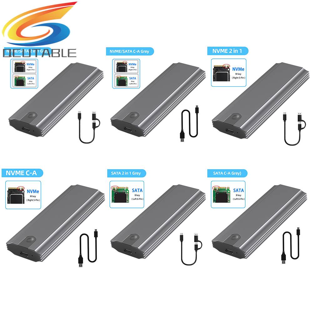 Hộp Đựng Ổ Cứng M.2 HDD USB3.1 Gen2 10Gbps NVMe / NGFF Cho 2230 2242 2260 2280 SSD