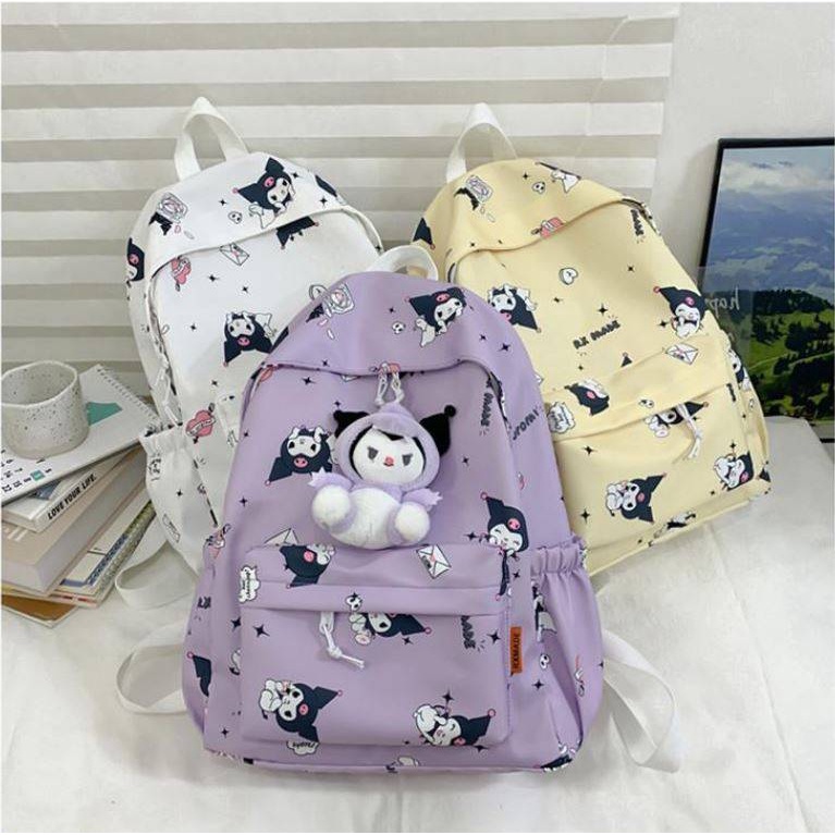 Ba Lô Đeo Vai GT2 Sanrio Kuromi Sức Chứa Lớn Thoáng Khí In Họa Tiết Thời Trang Đa Năng Cho Nam Và Nữ