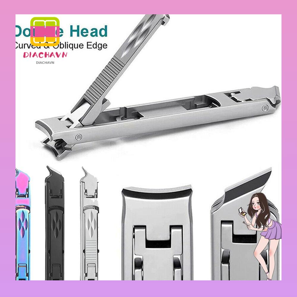 DIACHAVN Kềm Cắt Móng Hai Đầu Bằng Thép Không Gỉ Có Thể Gập Lại