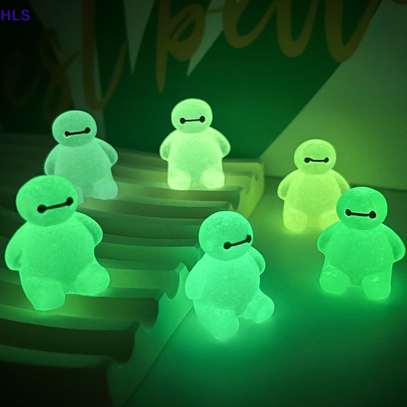 [HLS] Set 5 Đồ trang trí Baymax Mini Bằng Nhựa Phát Sáng Trong Bóng Tối Trang Trí Nhà Búp Bê DIY Màu Sắc Ngẫu Nhiên