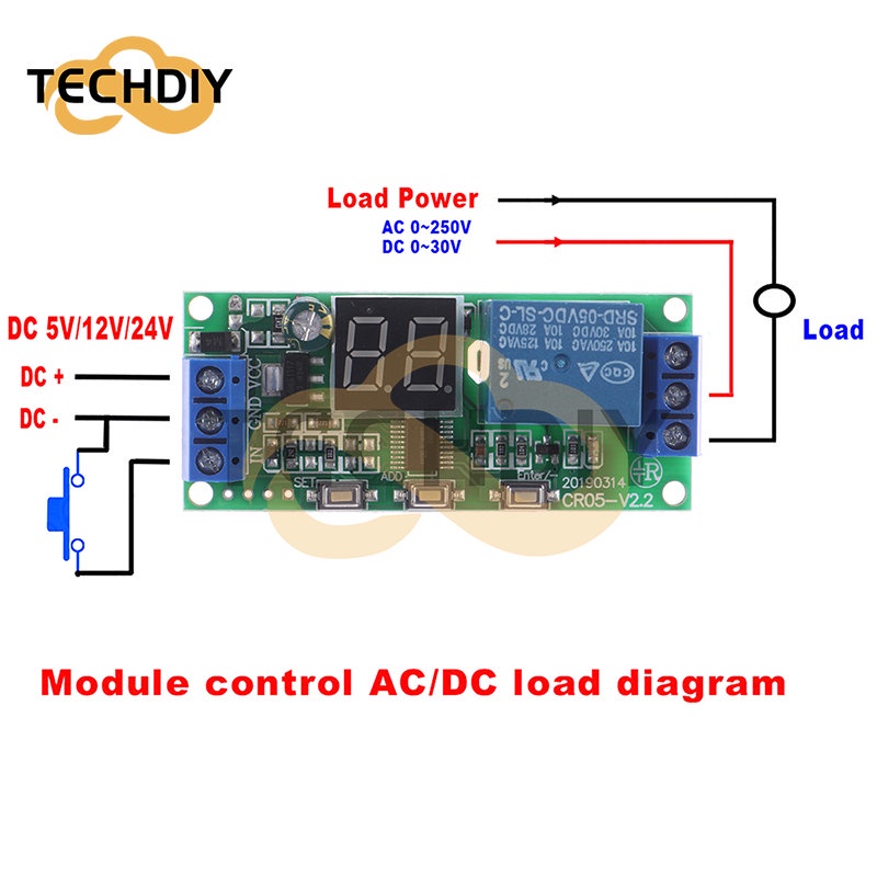 Rơ Le Thời Gian Kĩ Thuật Số DC 5V / 12V / 24V