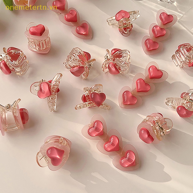 Onemetertn Một Cặp Kẹp Tóc Mỏ Vịt Màu Hồng Ngọt Ngào Dễ Thương INS Hàn Quốc VN