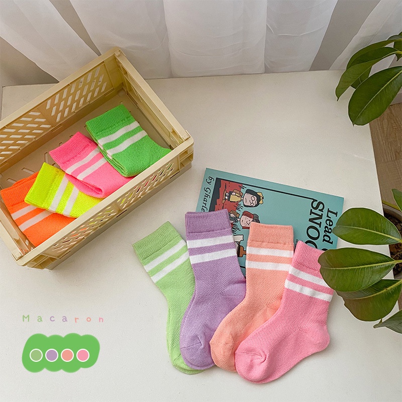 Set 4 Đôi Tất Sọc Mùa Hè Cho Bé Trai & Gái