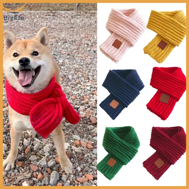 Khăn Choàng Cổ Đan Len Siêu Nhẹ Nhiều Màu Sắc Thời Trang Mùa Đông Xinh Xắn Cho Thú Cưng