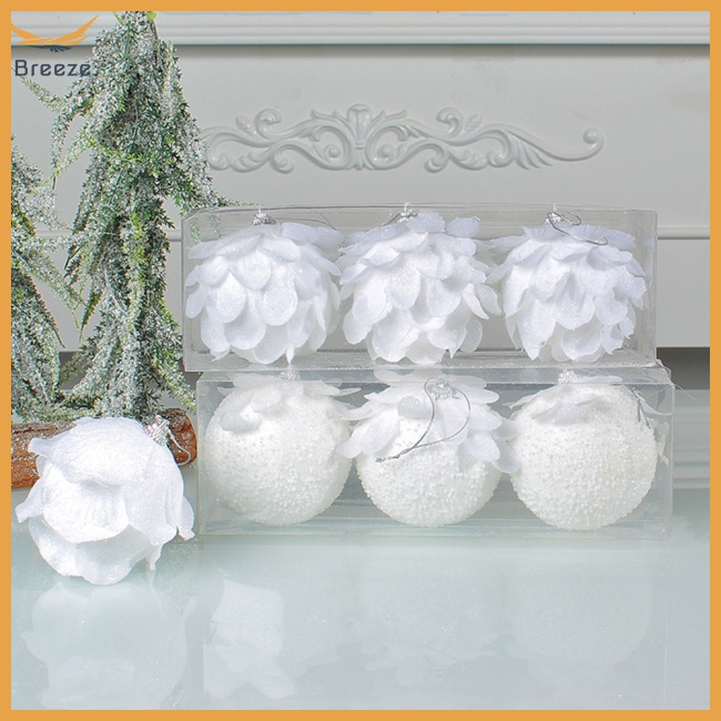 Set 3 Quả Bóng Xốp Chống Vỡ Trọng Lượng Nhẹ Trang Trí Cây Thông Giáng Sinh Năm Mới