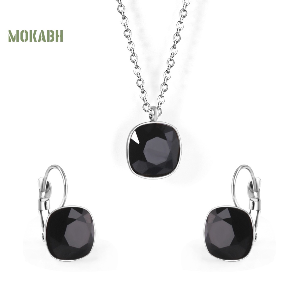 1 Set Vòng cổ + Bông Tai Đính Đá Sang Trọng Cho Nữ