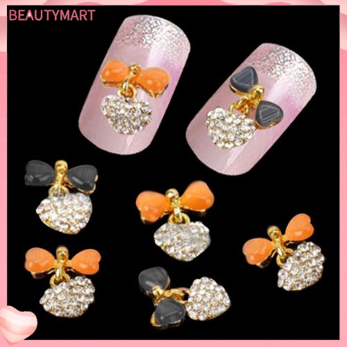 Bộ 10 HạT ĐíNh Trang Trí MóNg HìNh Nơ / TráI Tim