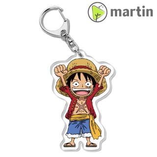 Móc khóa nhựa acrylic in hai mặt họa tiết nhân vật hoạt hình One Piece Luffy Sanji