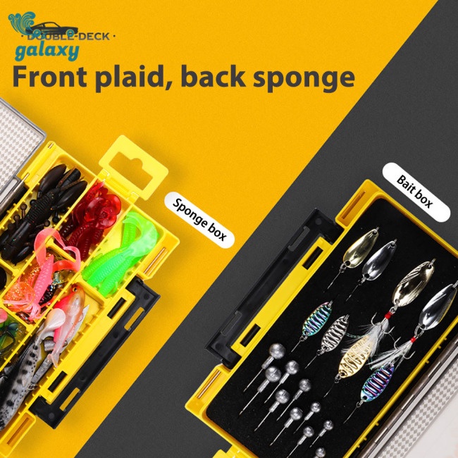 Galaxy Hộp Đựng Mồi Câu Cá Hai Mặt Có Tay Cầm Tiện Lợi
