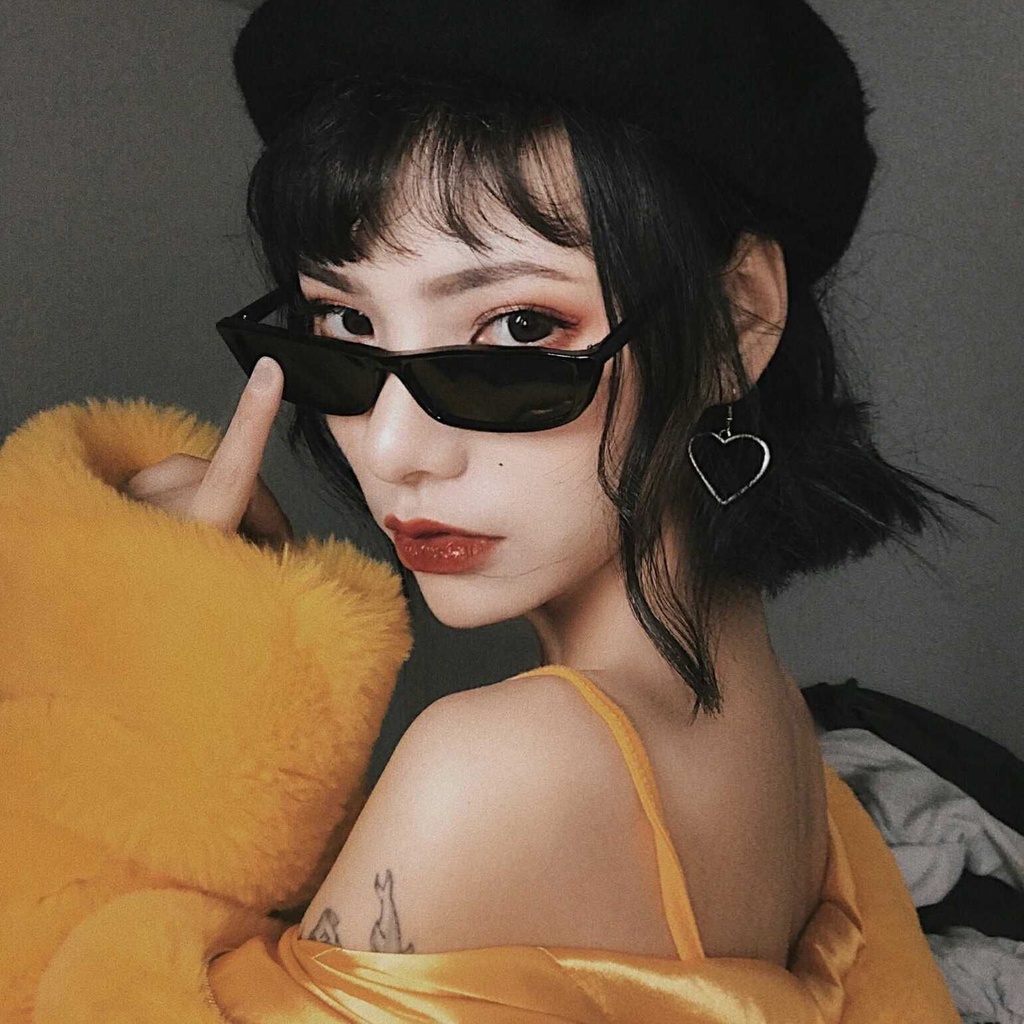 Kính Mát Hình Chữ Nhật Mắt Mèo Phong Cách Hip Hop Cổ Điển Thời Trang 2023 Dành Cho Nam Và Nữ