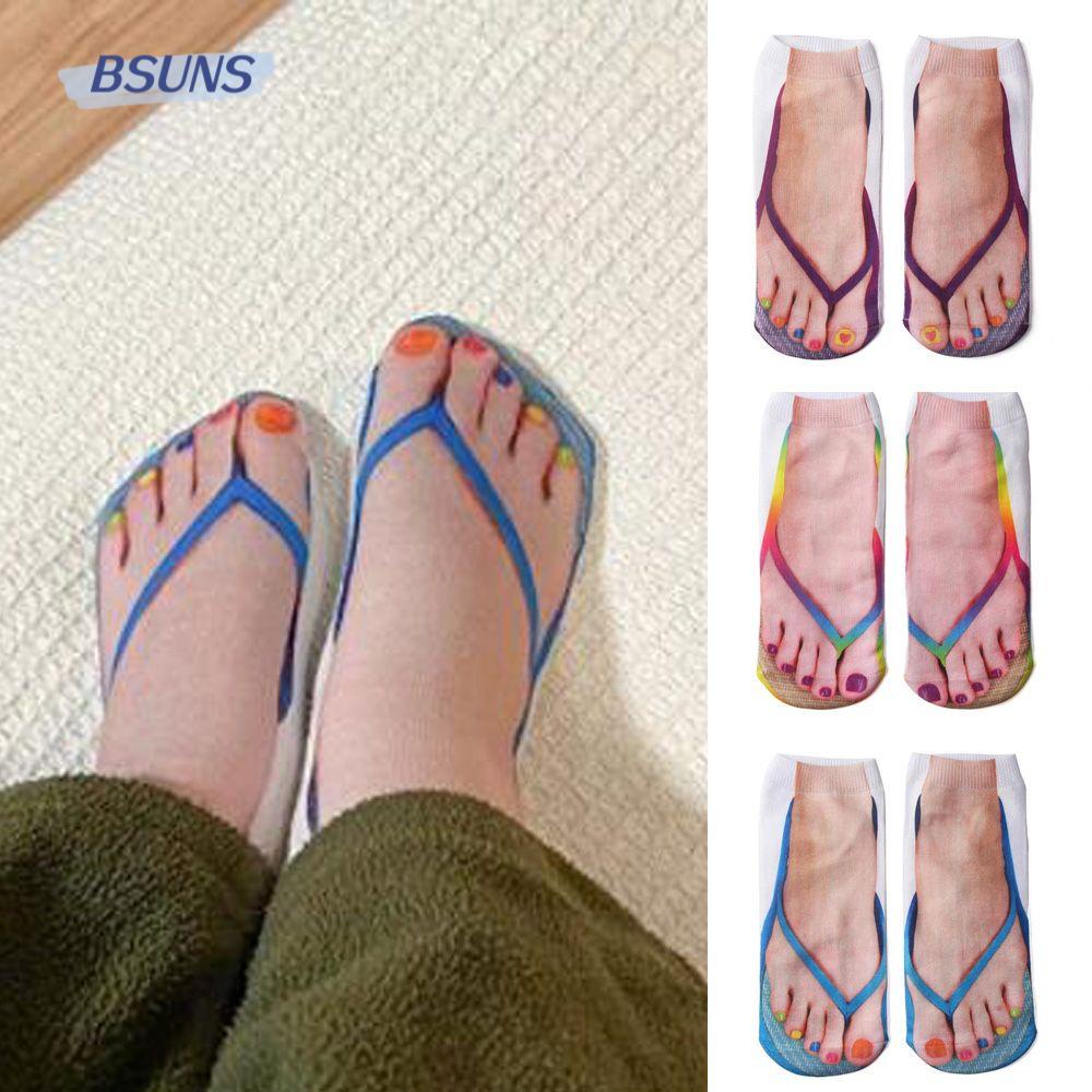BSUNS Đôi Tất Chân Cotton Mềm Mại In Hình 3D Unisex