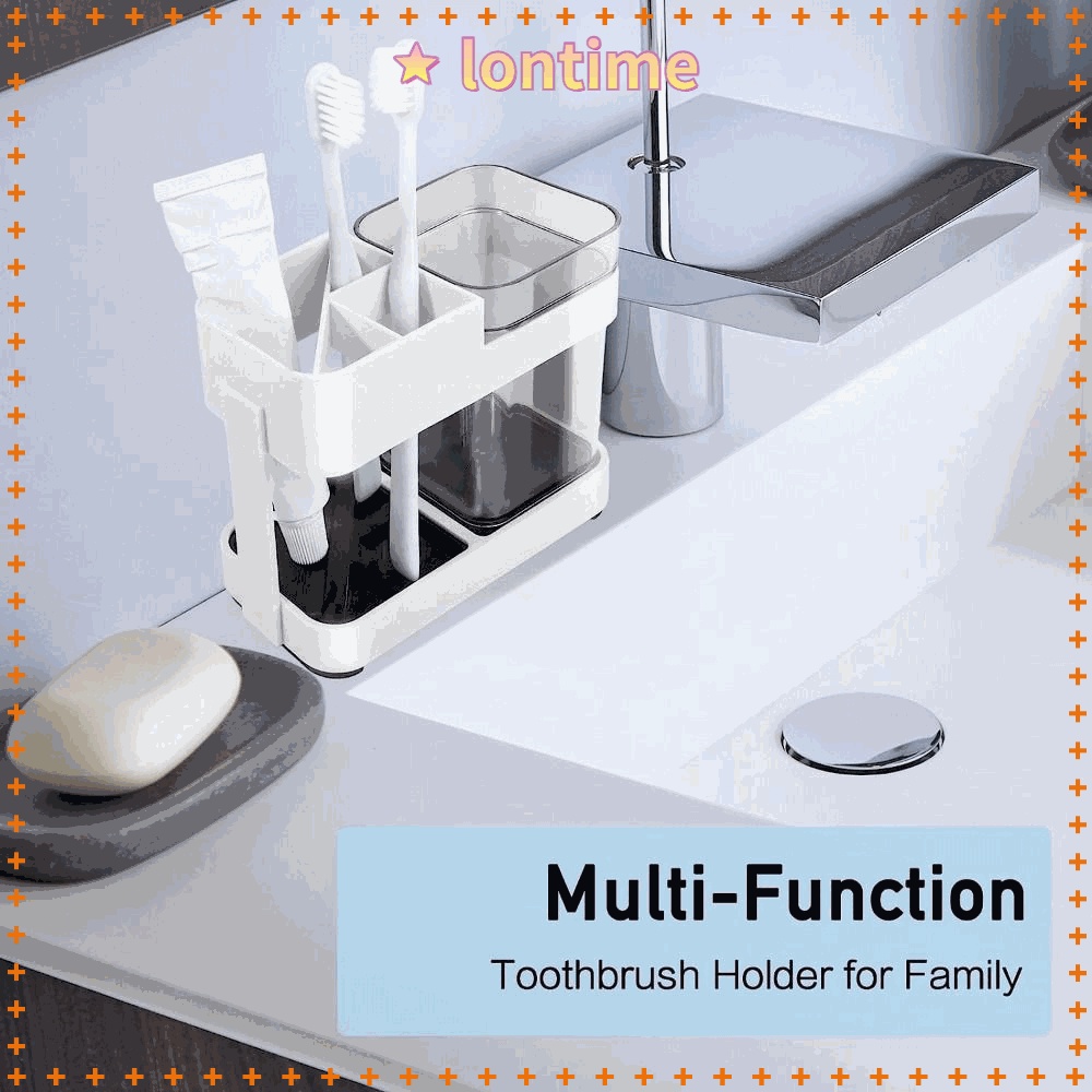 Giá Đỡ Bàn Chải Đánh Răng 1 / 3 Ngăn Bằng Nhựa Tiện Dụng Cho Phòng Tắm