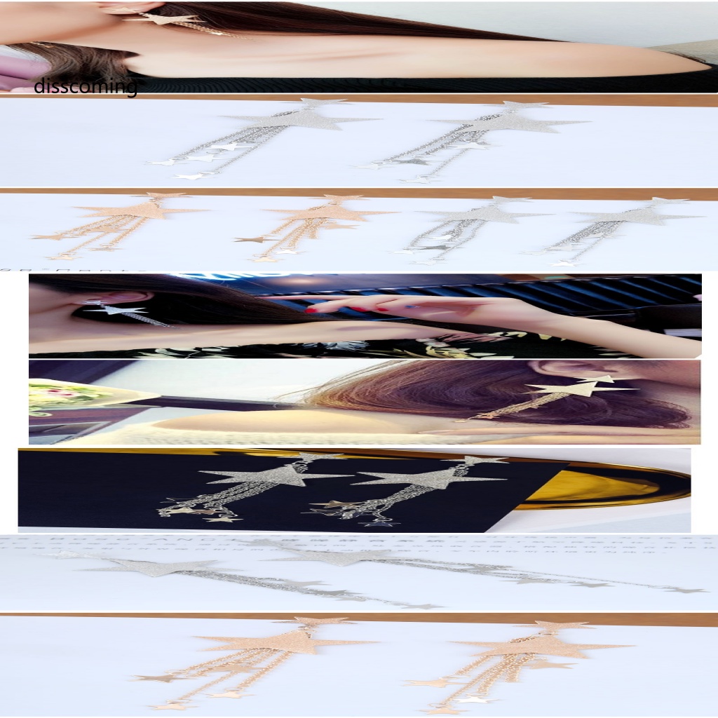 Sl| Bông Tai Ngôi Sao Tua Rua Thời Trang