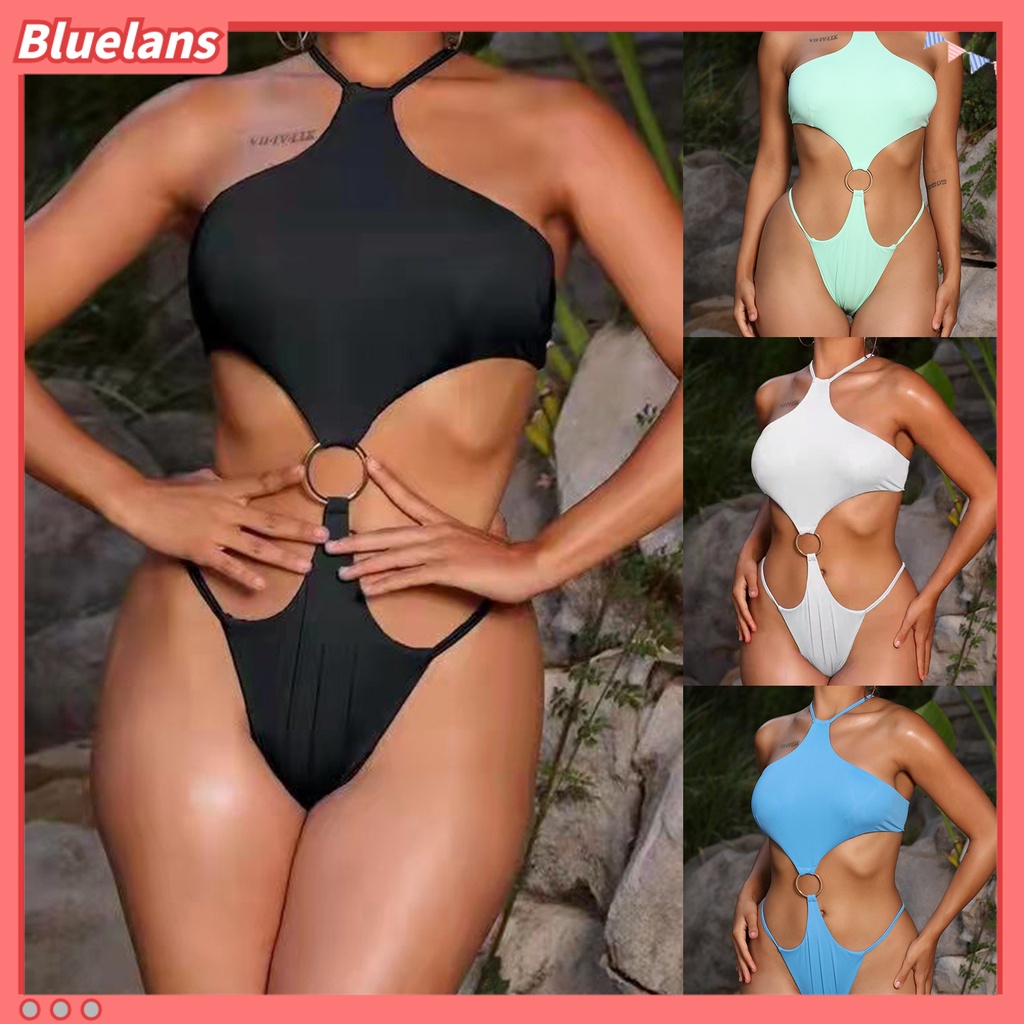 [BLS] Bộ Đồ Bơi Một Mảnh Phối Vòng Kim Loại Nối Dây Thắt Lưng Gợi Cảm Mùa Hè Cho Nữ Đi Biển
