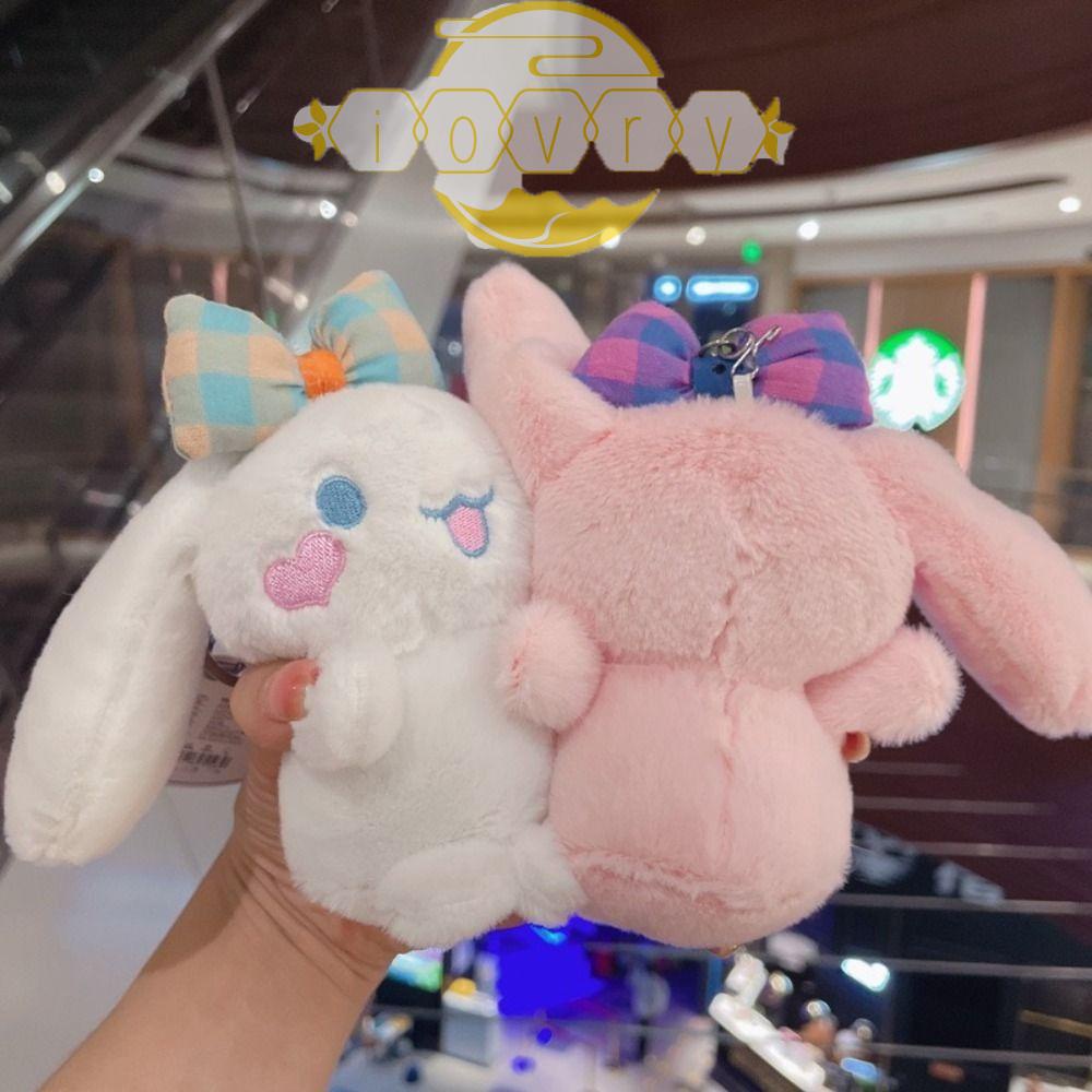 IVORY Thú Nhồi Bông Mềm Mại Hình Chú Chó Thắt Nơ Nhiều Màu Trang Trí Móc Khóa / Ba Lô