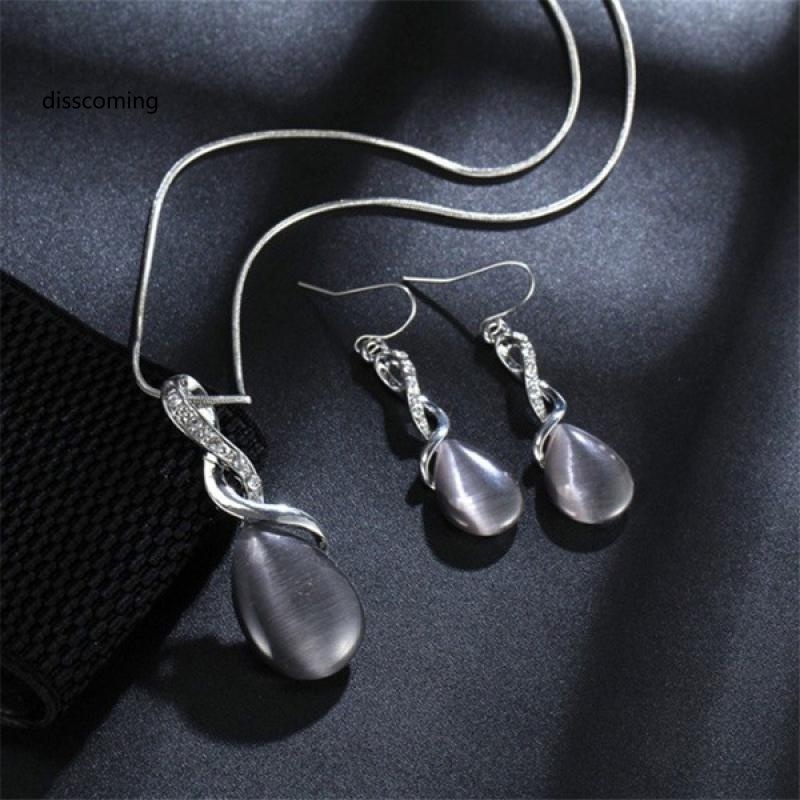 Đầm Nữ Kiểu Dáng Thời Trang Thanh Lịch| Set Vòng cổ Và Bông Tai Hình Giọt Nước