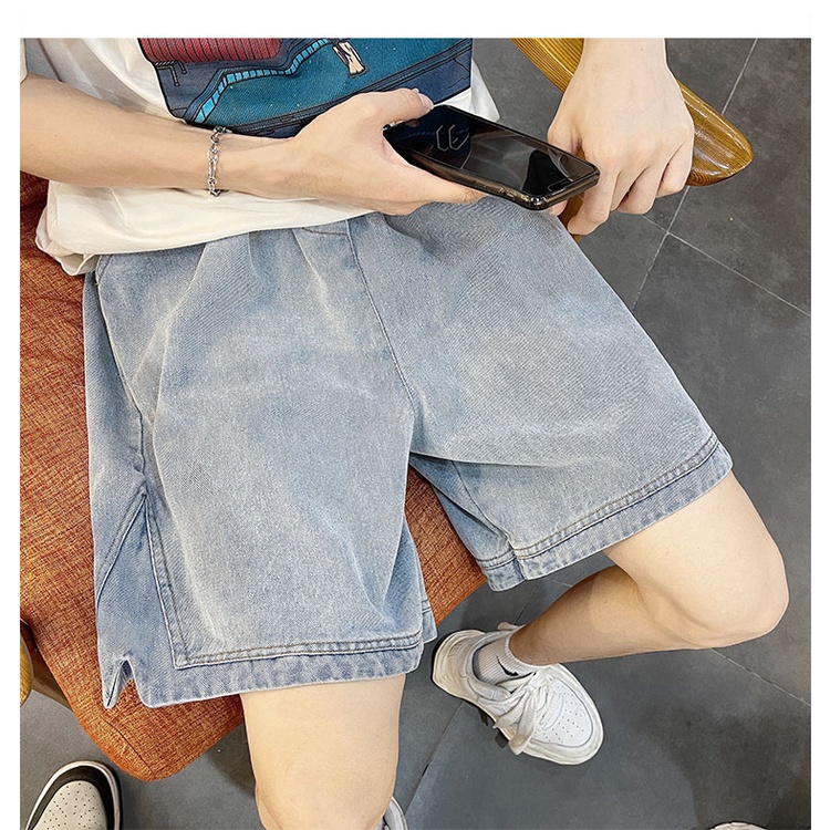 Quần Short Denim Mỏng Năm Tấc Dáng Rộng Dài Qua Gối Thời Trang Mùa Hè Cho Nữ