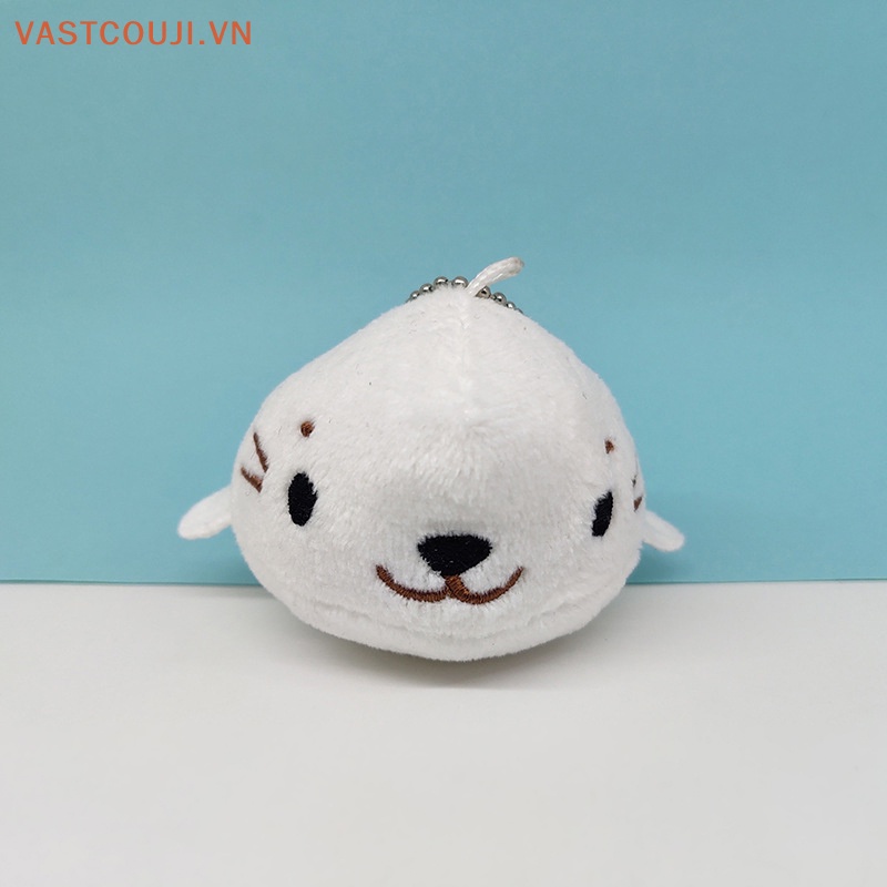 Vastji 1 Cái Màu Trắng Nhỏ Dễ Thương 10cm Approx. Móc Khóa Hình Đồ chơi nhồi bông Đáng Yêu