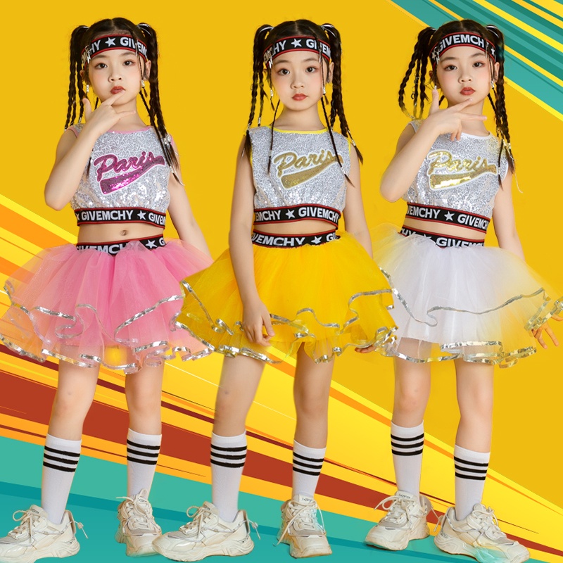 Trang Phục Cổ Vũ Nhảy Múa Hóa Trang Pettiskirt Cho Bé Gái Tiểu Học