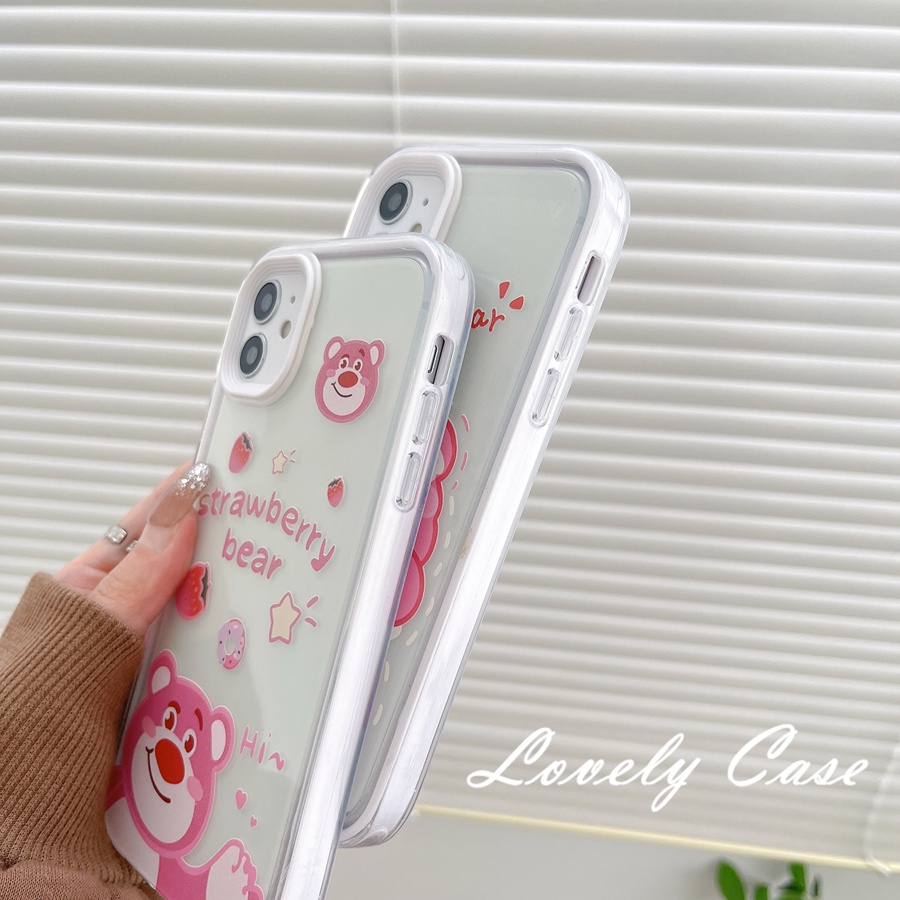Ốp Điện Thoại Mềm Trong Suốt In Hình Gấu 3 Trong 1 Cho IPhone 14 13 12 11 Pro Max X Xr Xs Max 7 8 6s 6 Pus