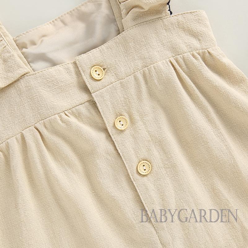 Áo Liền Quần Mùa Hè Tay Ngắn Cổ Vuông Màu Sắc Thời Trang Dành Cho Bé Gái 0-24 Tháng Tuổi