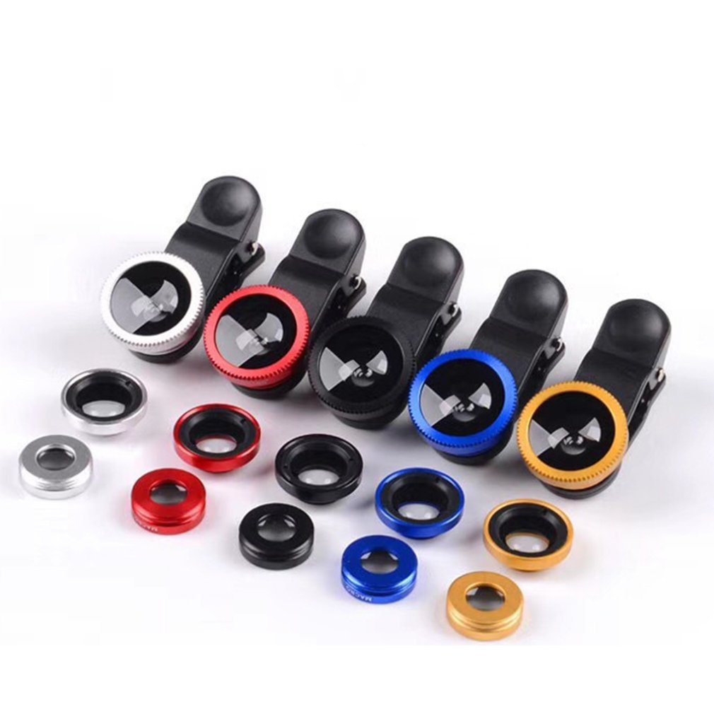 3 In 1 Mobile Phone Lens Fish Eye Smartphone Wide Angle Macro Camera Lens Kit