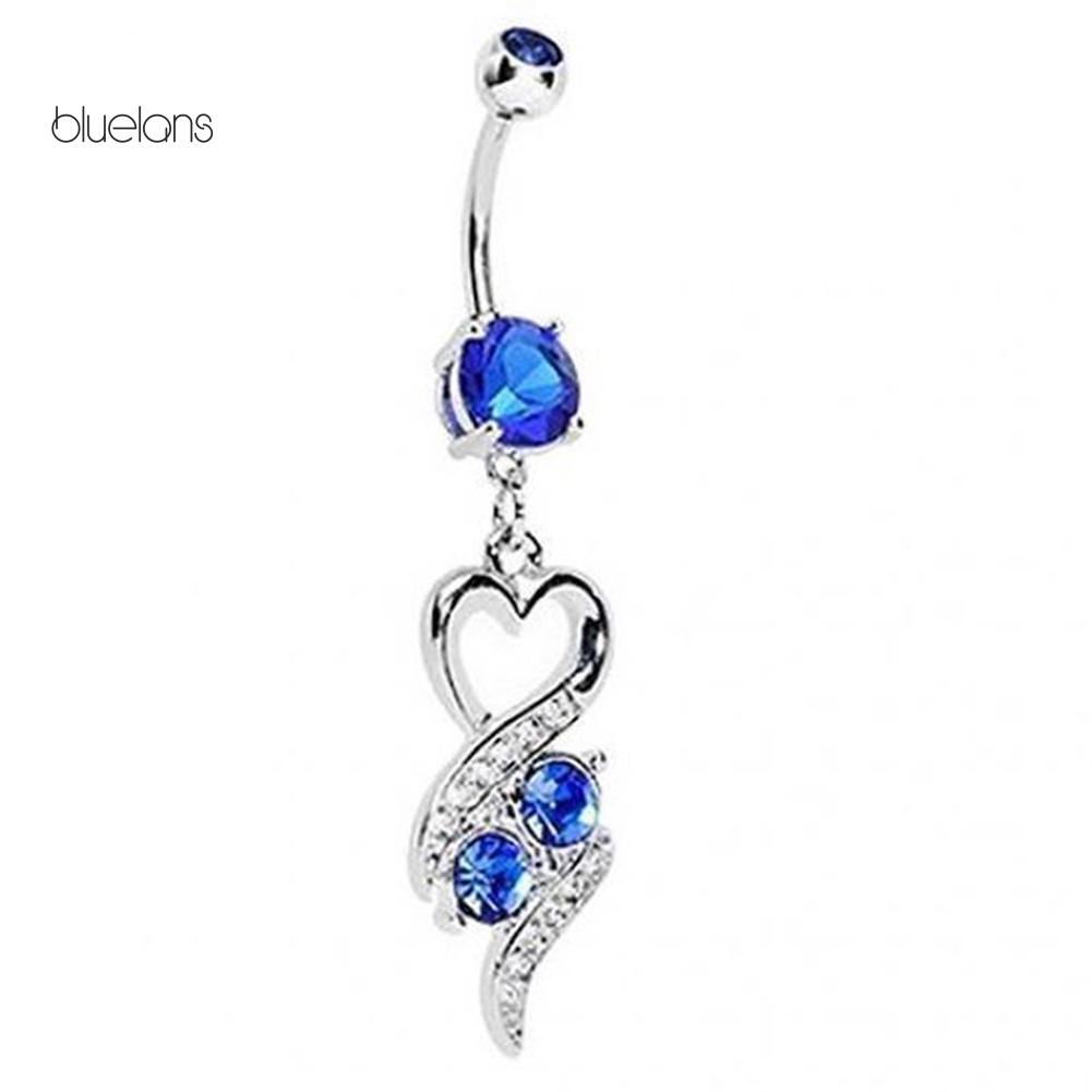 Khuyên Rốn Hình Trái Tim Đính Đá Pha Lê
