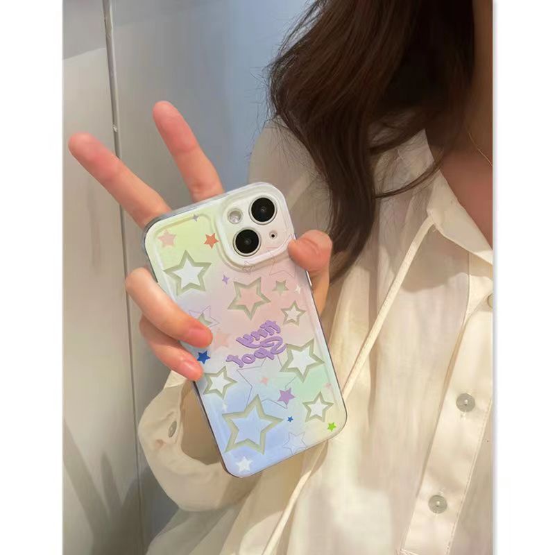 Ốp Điện Thoại Mềm Trong Suốt Họa Tiết Ngôi Sao Kiểu Hàn Quốc Cho Iphone 11 7 8 13Promax 1412 7JBX