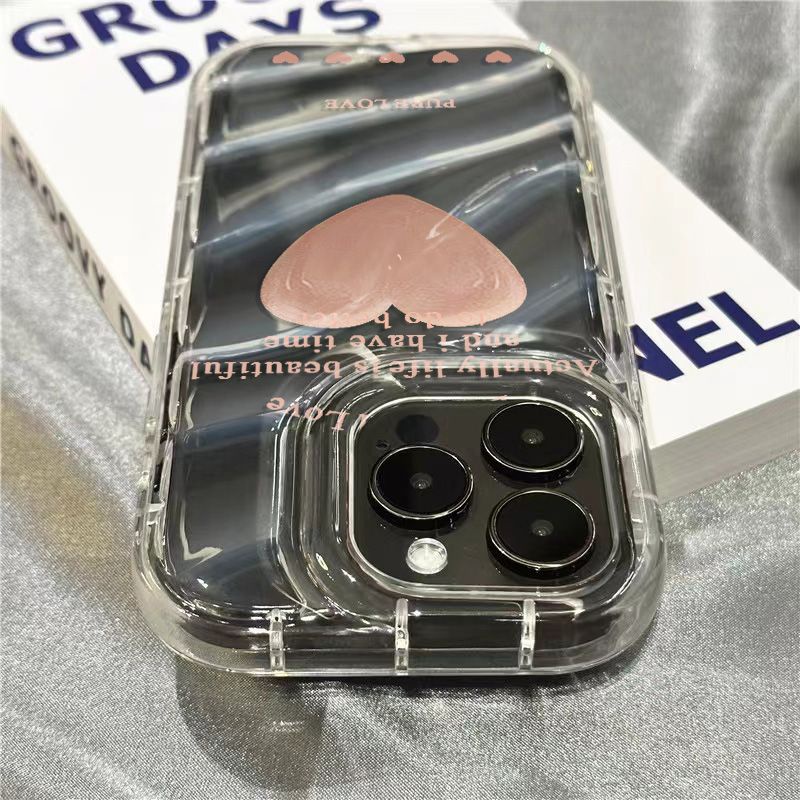 Ốp Điện Thoại Mềm Trong Suốt Họa Tiết Trái Tim Cho Iphone 14Promax 1312 / 11 7 / 8plus xr / sins JVGK