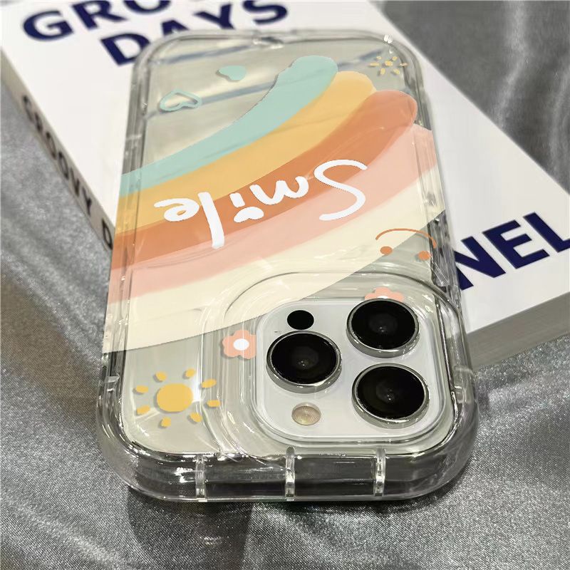 Ốp Điện Thoại Mềm Trong Suốt Họa Tiết Cầu Vồng / Chữ Tiếng Anh GQMS 1312 Cho iPhone14promaxxr 7118