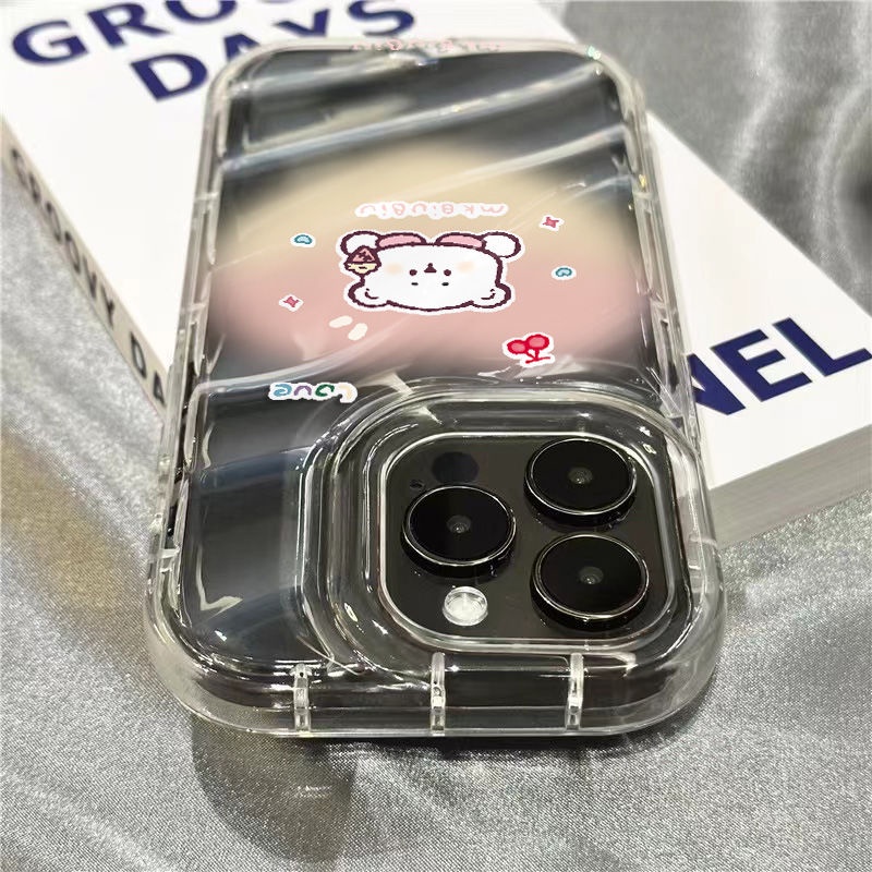 Ốp Điện Thoại Mềm Trong Suốt In Hình Gấu Màu Gradient Cho Iphone 14Promax 1312 / 11 7 / 8plus xr