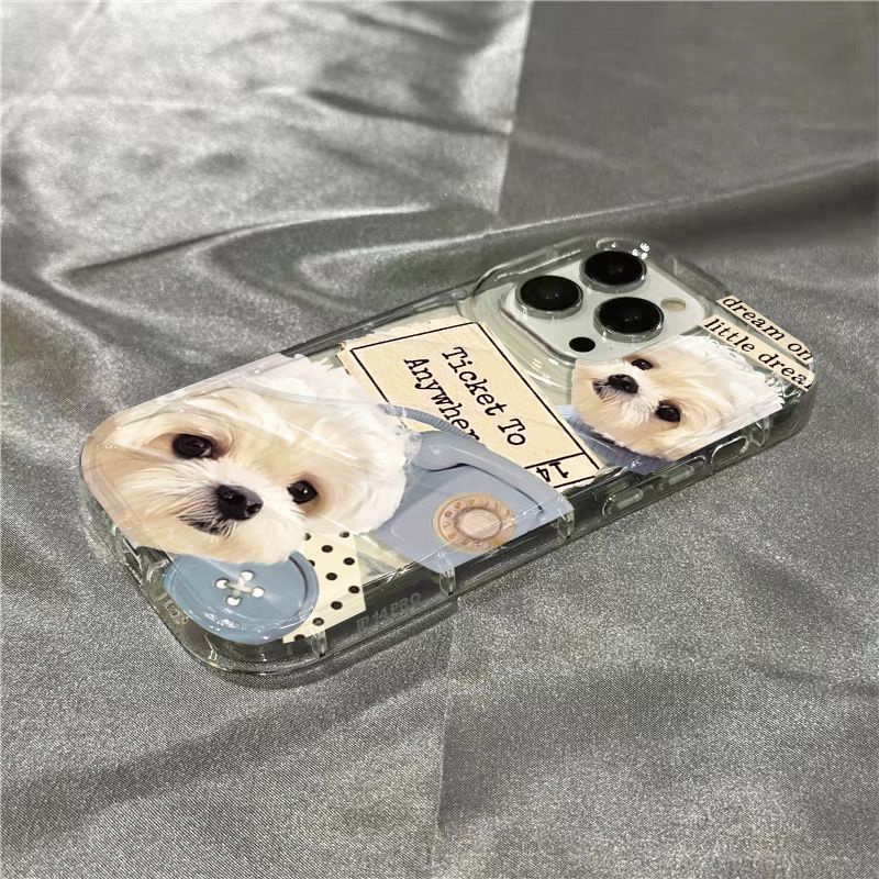 Ốp Điện Thoại Mềm Trong Suốt Hình Cún Con Dễ Thương Cho Iphone xr7 8 14Promax11 1312 K8RW