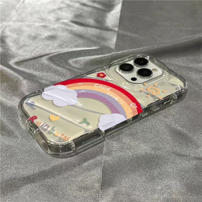 Ốp Điện Thoại Mềm Trong Suốt Hình Cầu Vồng May Mắn Cho iPhone14promax 1312 / 11 7 / 8plus xr /ins YRZ4