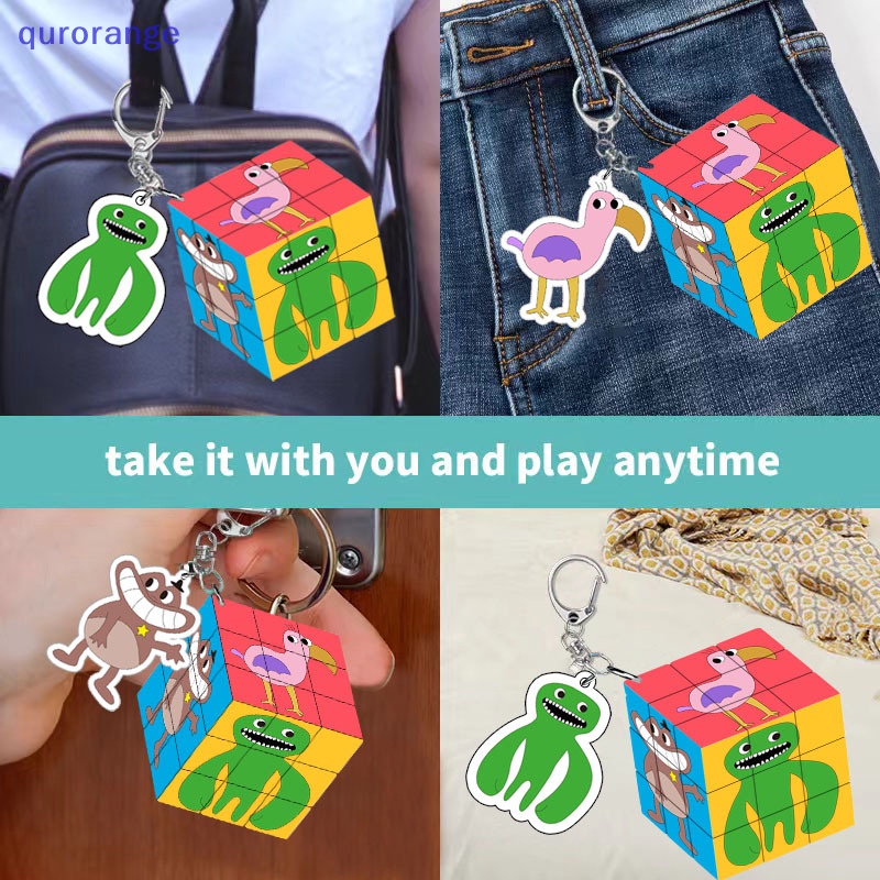 Qurorange Garten of Banban Magic Cube Keychain Kids Game Figures Pendant Backpack Decoration Car Key Ring Ch Accessories Key Chains rorh