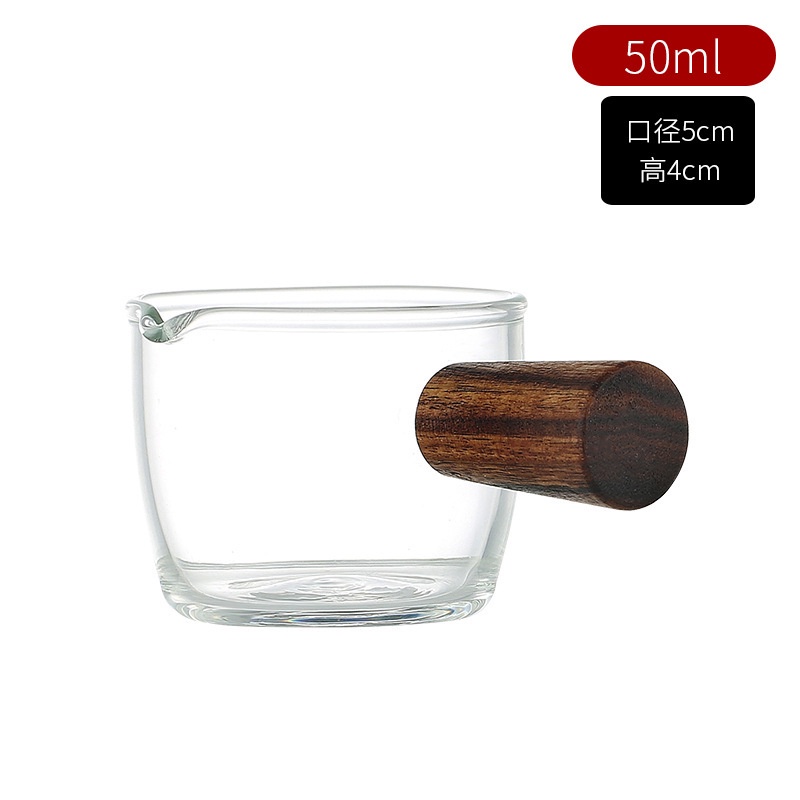 Shamjina Cốc thủy tinh đựng sữa/ cà phê mini đa năng có tay cầm phong cách phương Tây