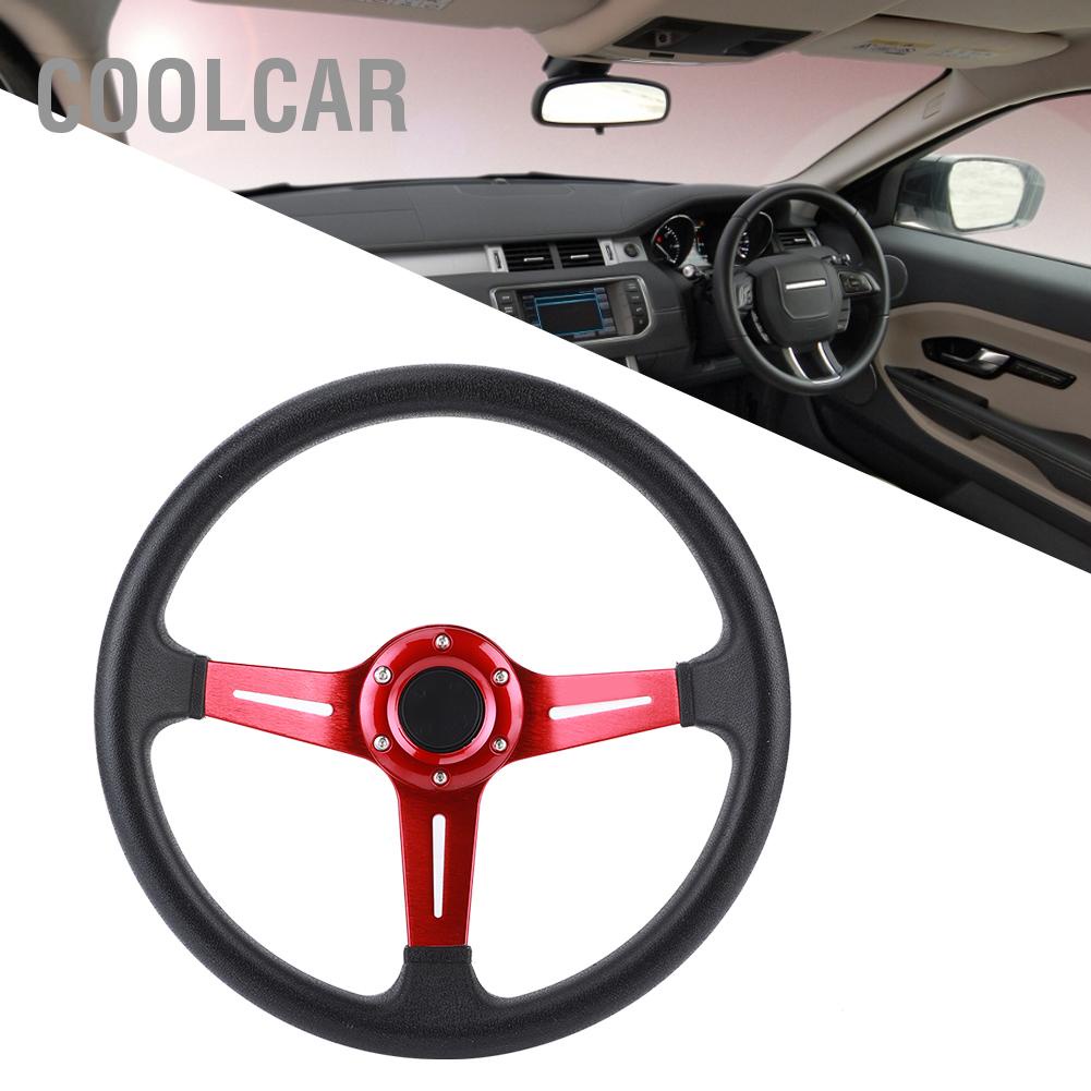 Vô Lăng Ô Tô Đa Năng 14in Da PU Hợp Kim Nhôm W/Nút Sừng Sửa Đổi - CoolCar