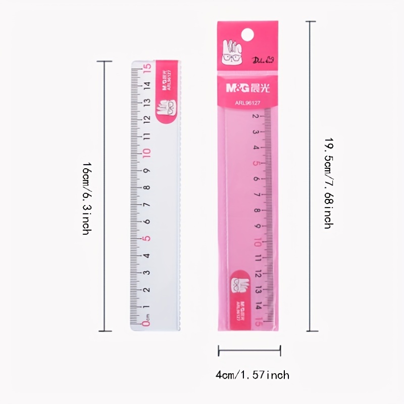 Thước vẽ gợn sóng GYMPRO 15cm/ 20cm họa tiết thỏ dễ thương tiện lợi