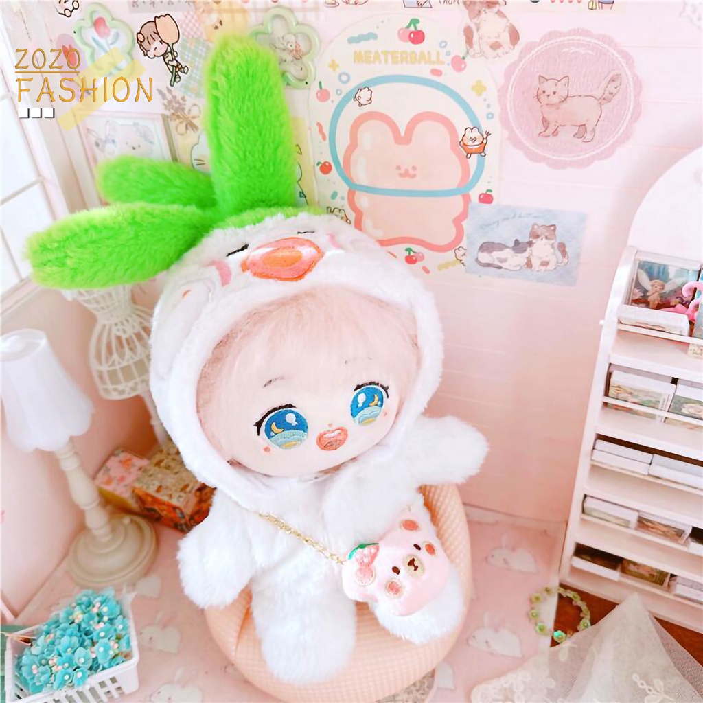 Bộ Áo Liền Quần Mềm Mại Hình Rau Củ Quả Dễ Thương Cho Búp Bê 20cm