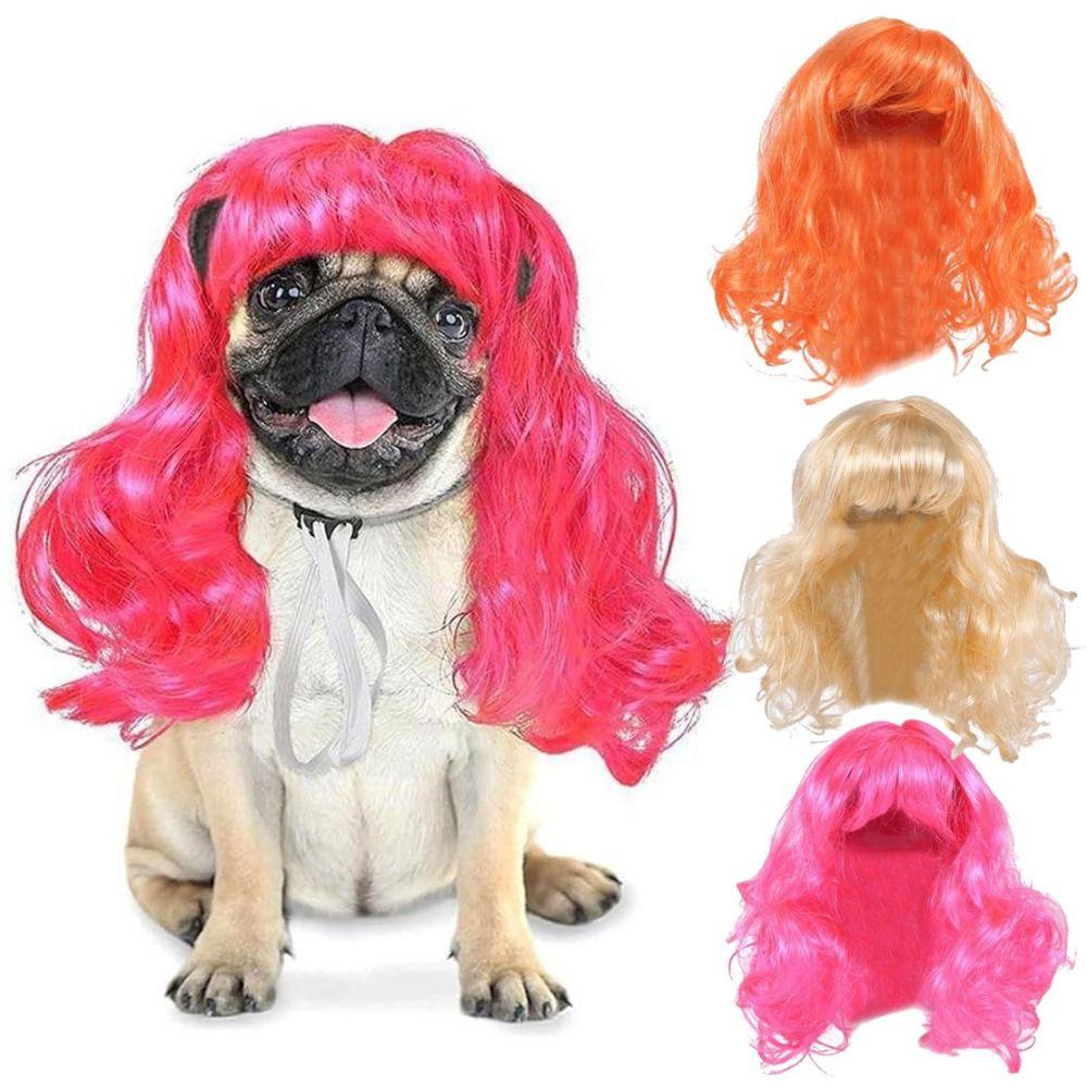YIYU Bộ Tóc Giả Bằng Polyester Màu Hồng / Vàng / Cam Dành Cho Chó Cưng