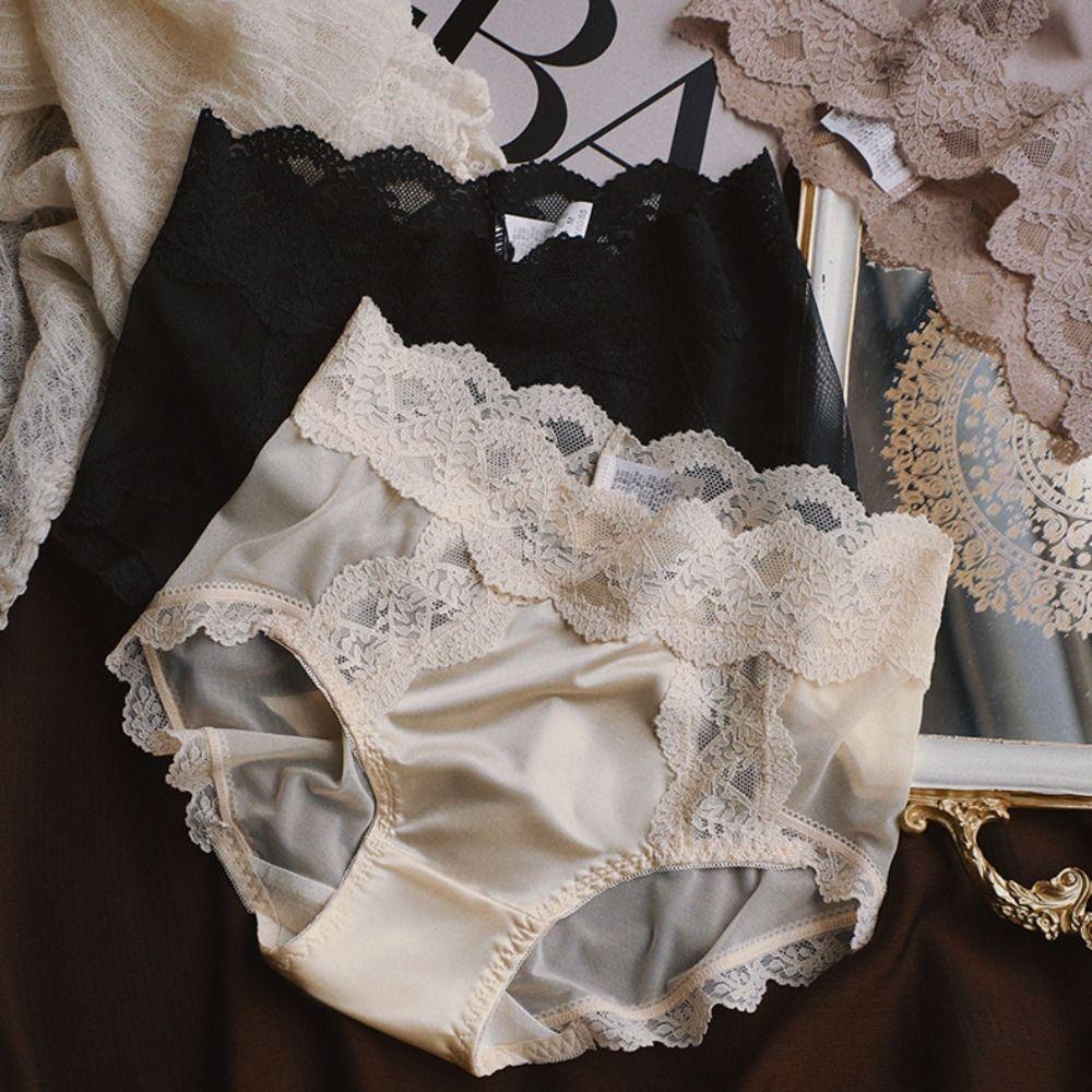 MIQUEL Quần Lót Lụa Satin Mềm Mại Thoáng Khí Phối Ren Gợi Cảm Cho Nữ