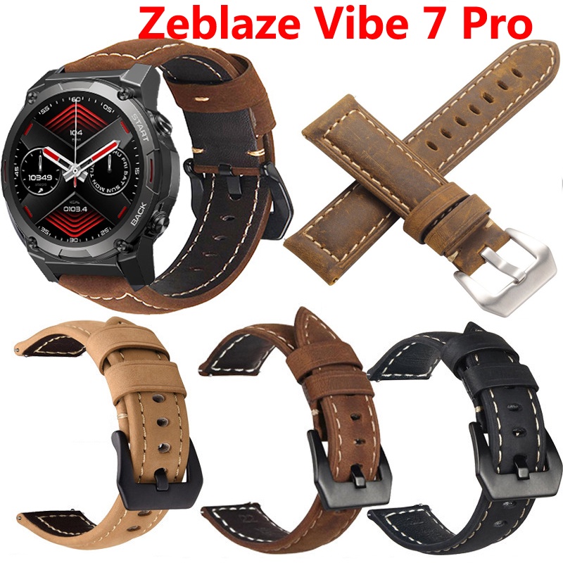 Dây Đeo Bằng Da Thật 20mm 22mm Chất Lượng Cao Cho Đồng Hồ Zeblaze Vibe 7 Pro Lite