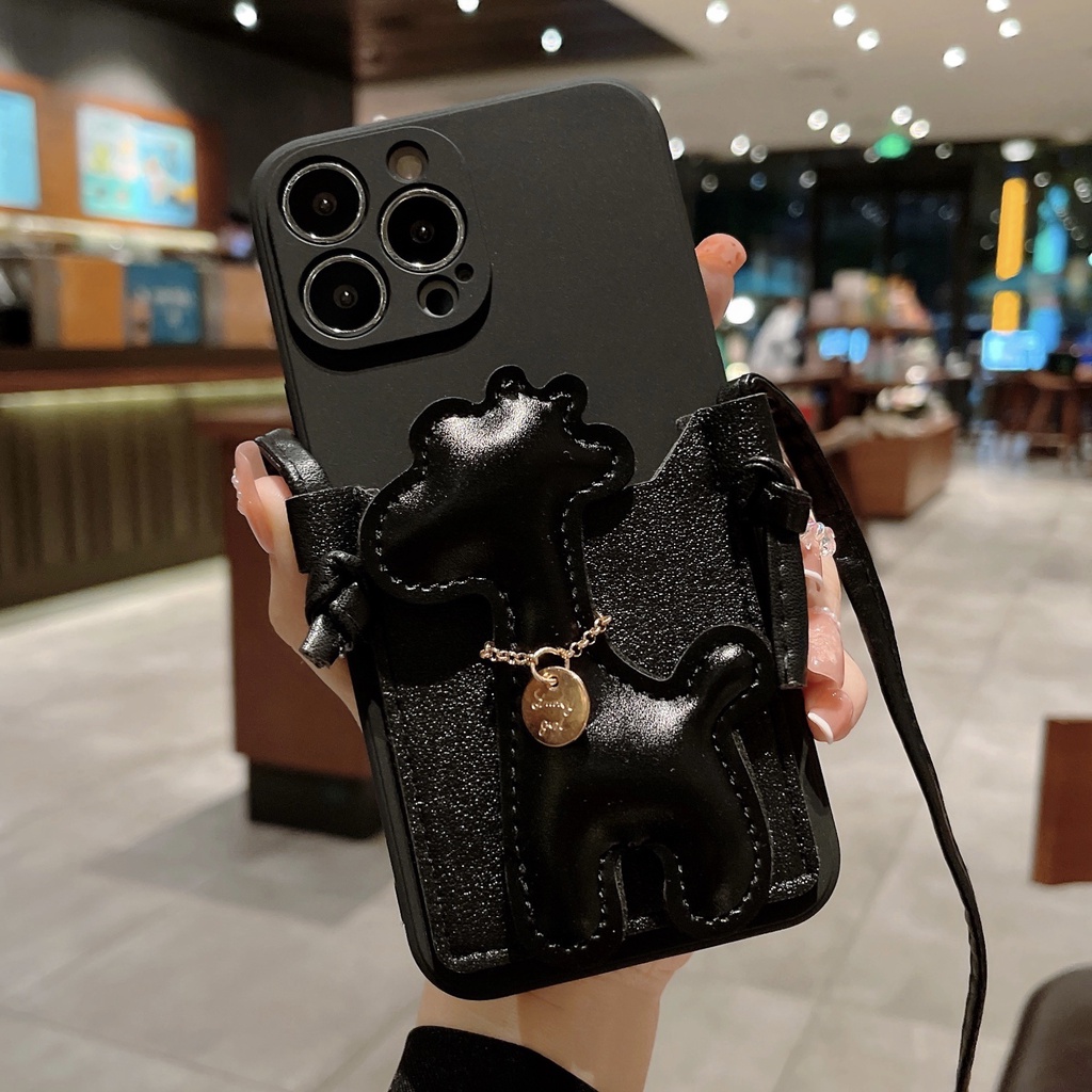 Bao đựng thẻ đeo chéo hươu cao cổ vỏ bảo vệ điện thoại cho iphone14 ip14 pro 14 plus 14 promax 13 13pro 13promax 12 12pro 12promax 11 11pro 11promax x xs xr xsmax 7 8plus 7 8
