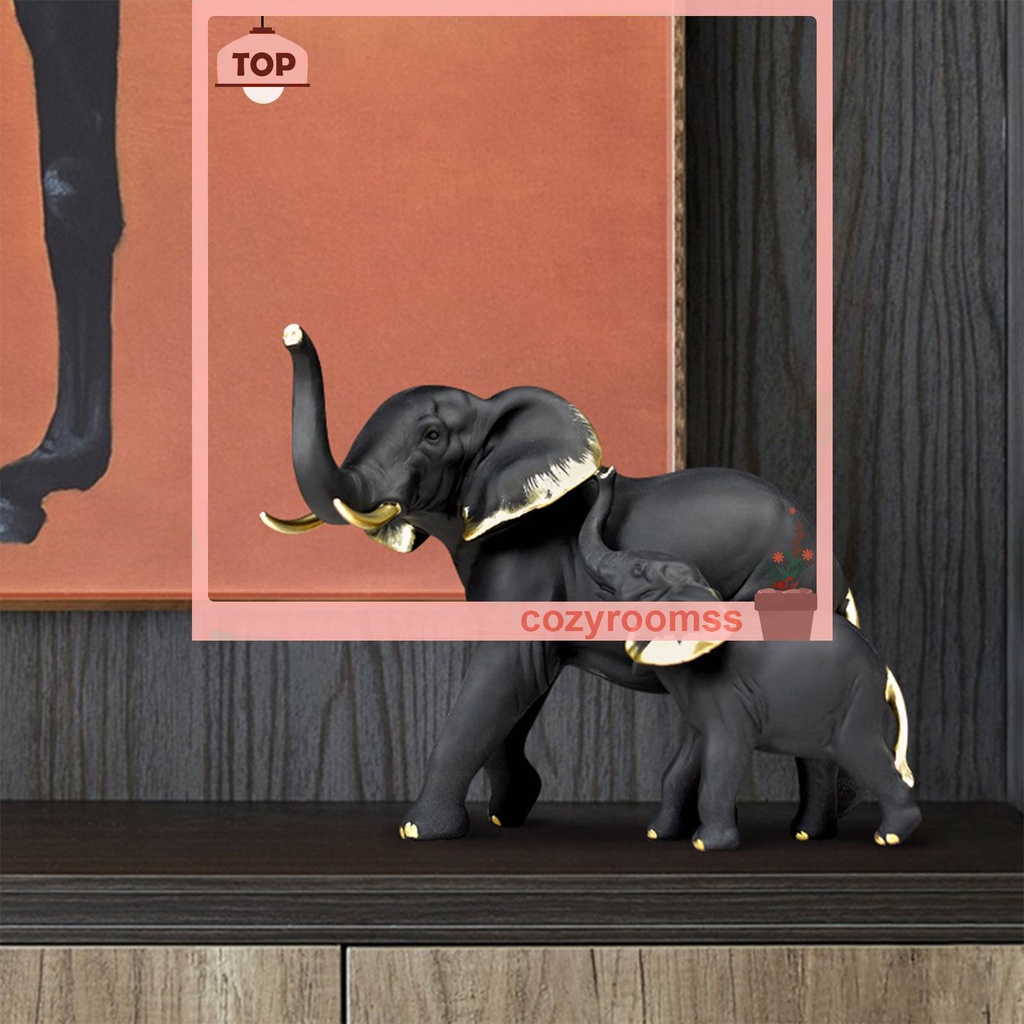 Tượng Voi Bằng Nhựa Resin Thủ Công Để Bàn Trang Trí Nội Thất
