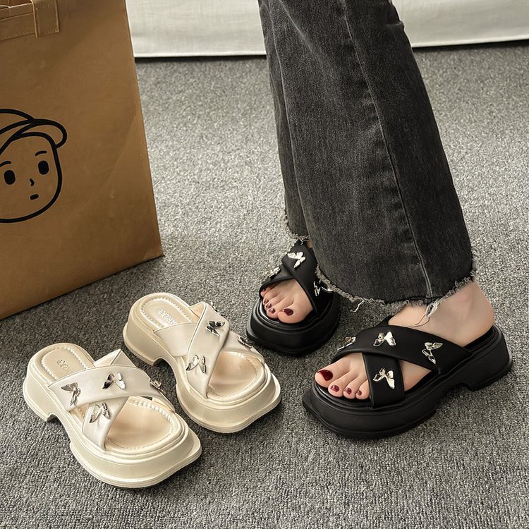 TIKP Giày Sandal Đế Dày Chống Trượt Thoải Mái Dành Cho Nữ Size 3