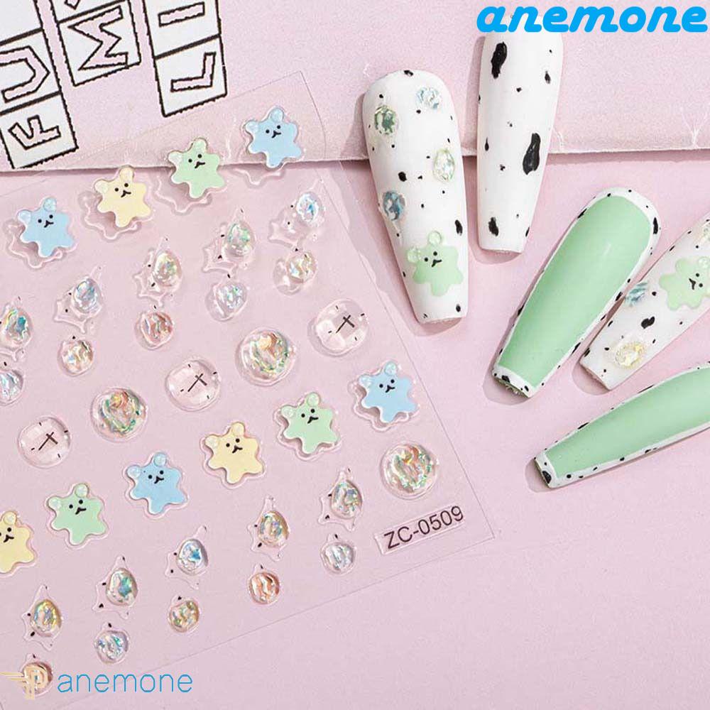 Miếng Dán Trang Trí Móng Tay DIY Hình Gấu Hoạt Hình Dễ Thương