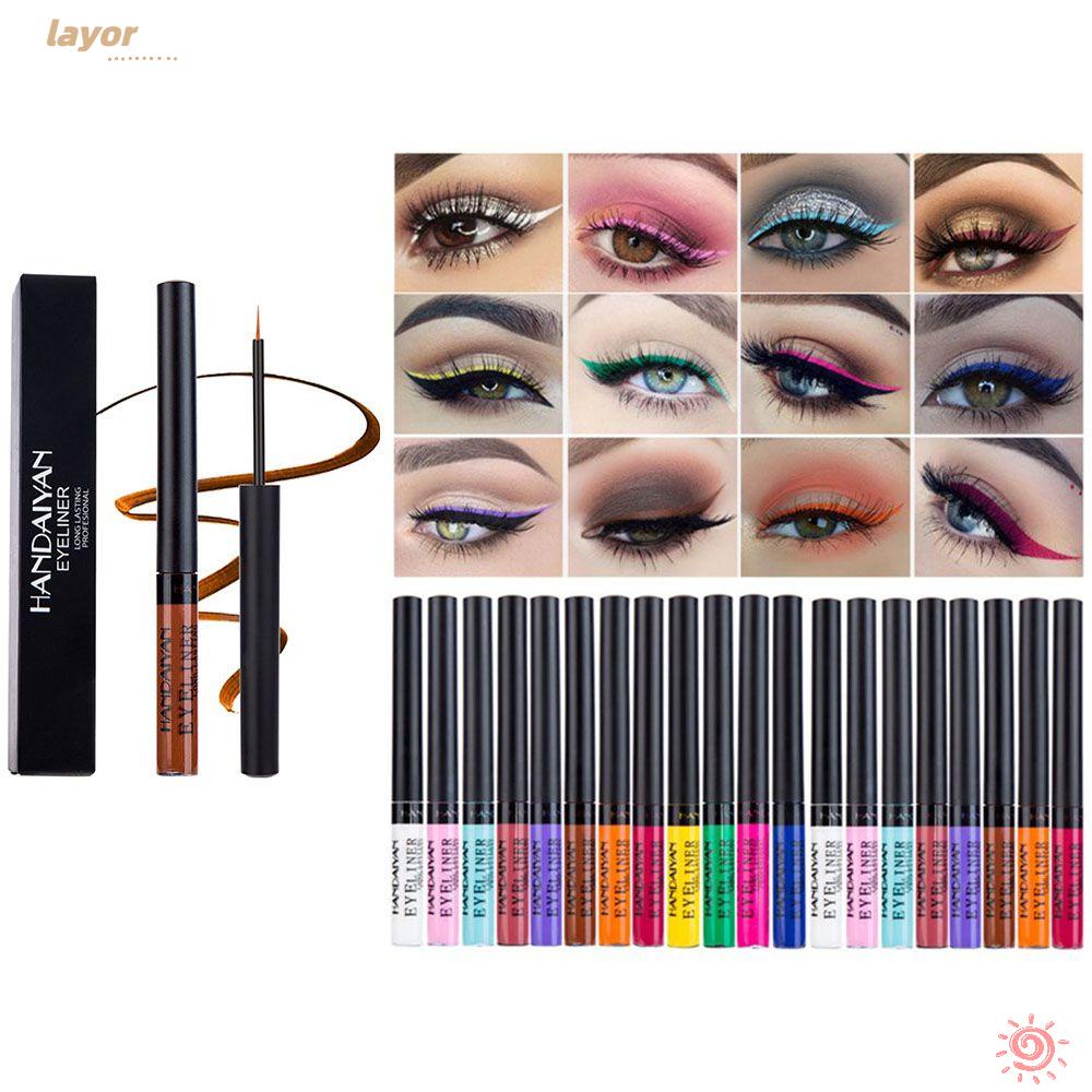 LAY Bút Kẻ Mắt Dạng Lỏng 12 Màu Tùy Chọn Chống Nước Lâu Trôi Tiện Dụng Mờ