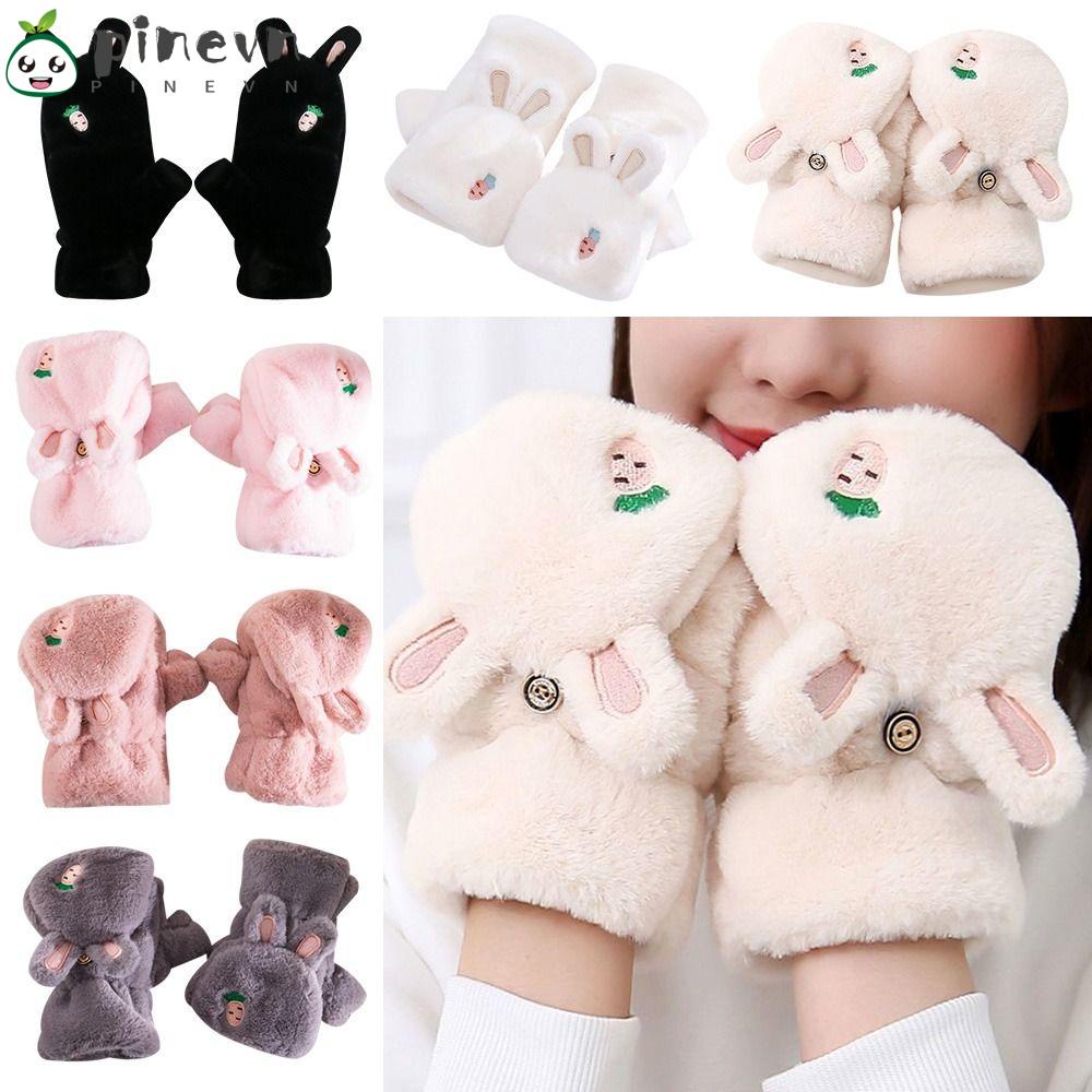 PINEVN Găng Tay Lông Thỏ Hoạt Hình Giữ Ấm