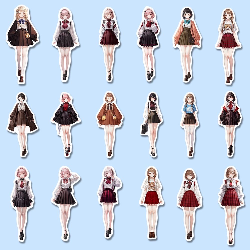 Set 48 Sticker Hình Cô Gái anime Ngọt Ngào